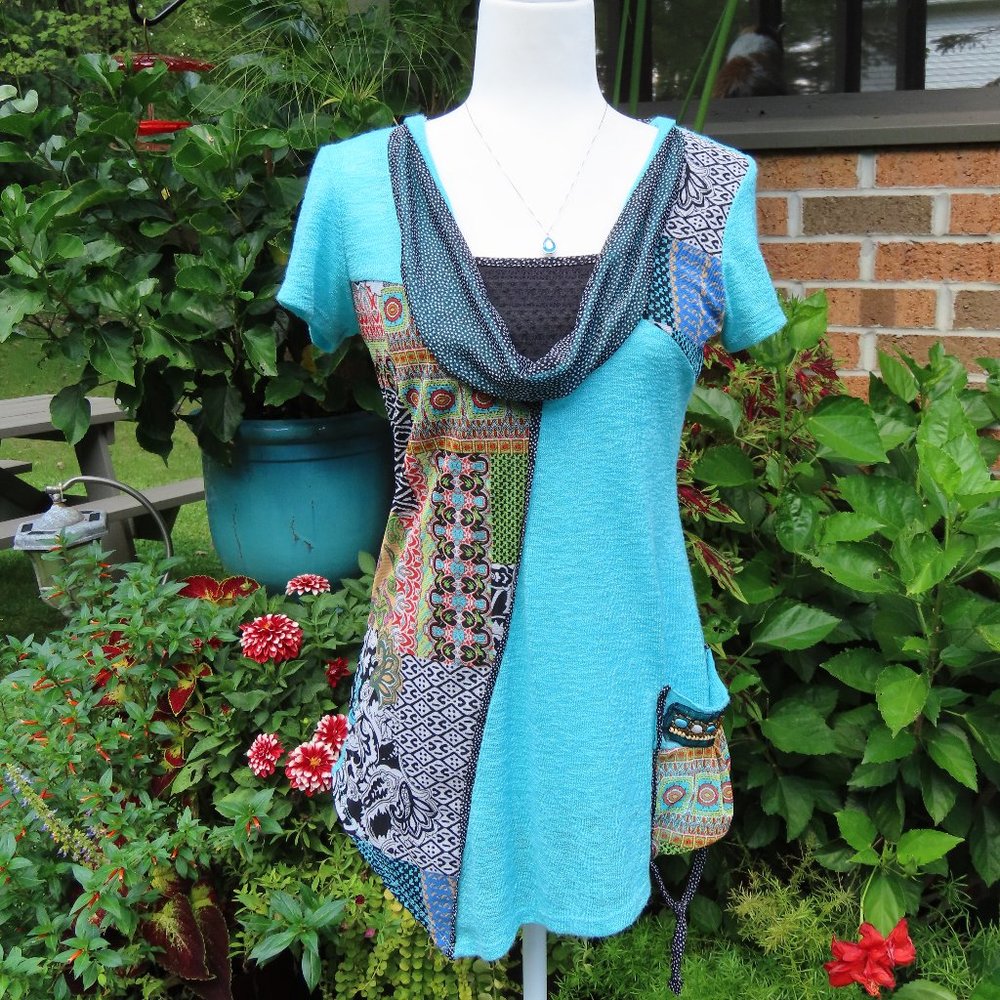 Zoe Patchwork Tunic Top - image 1